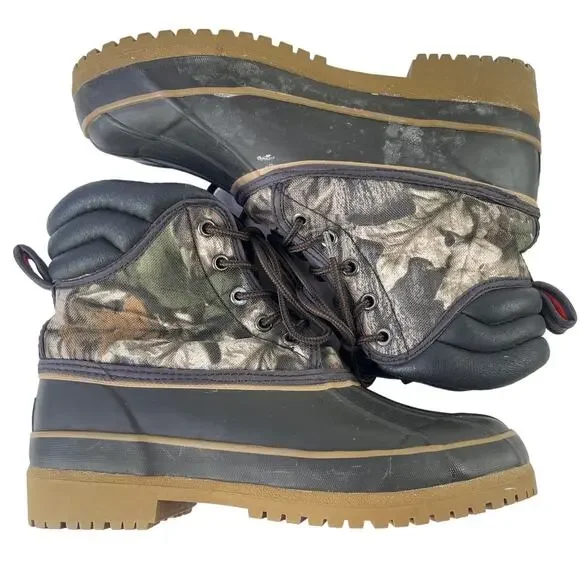 Crater Ridge Mens Size 7 Whitetail Camo Duck Boots Waterproof Steel Shank Size 7 - Picture 2 of 13
